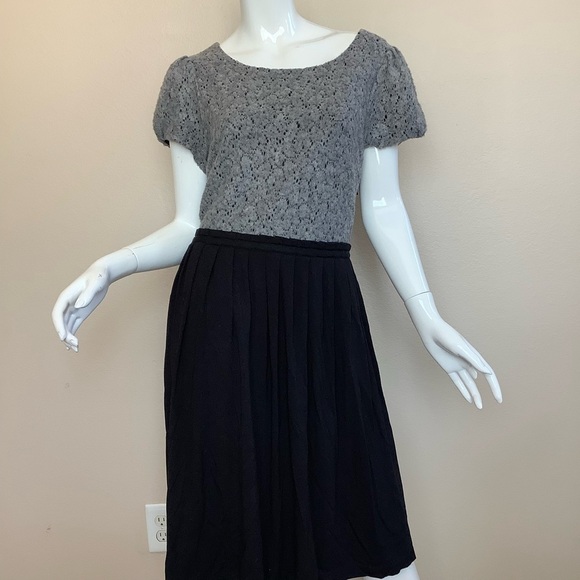 Semantiks Gray Wool and Black Elegant Gray and Black Women's Dress - Picture 1 of 9